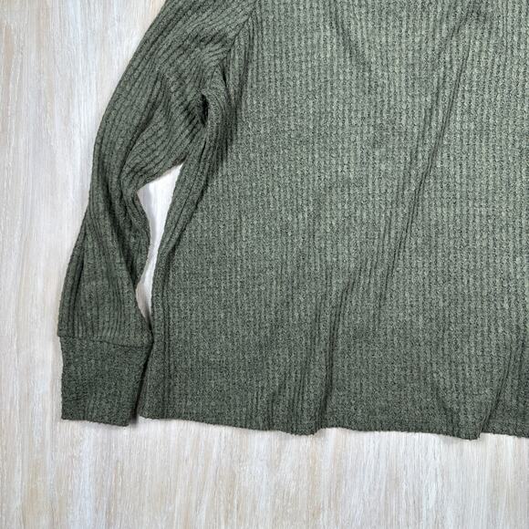 Torrid Green Ribbed Knit Cowl Neck Pullover Long Sleeve Cozy Sweatshirt 1X - Picture 4 of 13